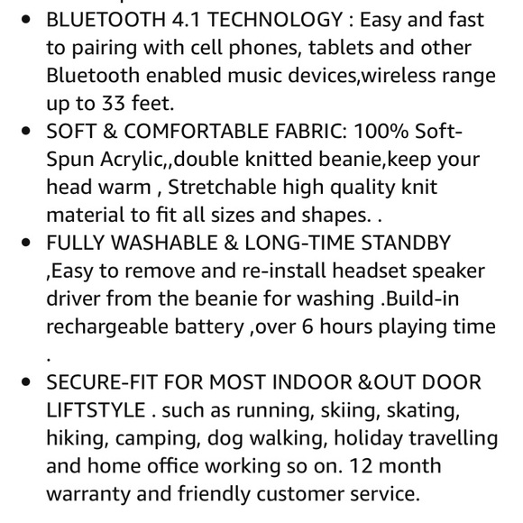 NWT Beanie aka Toque with Bluetooth Headphones! - Picture 7 of 14